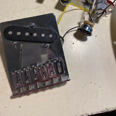 MIM Fender Standard Tele Telecaster Pickups Pickguard 6 Saddle Bridge Control Plate image 2