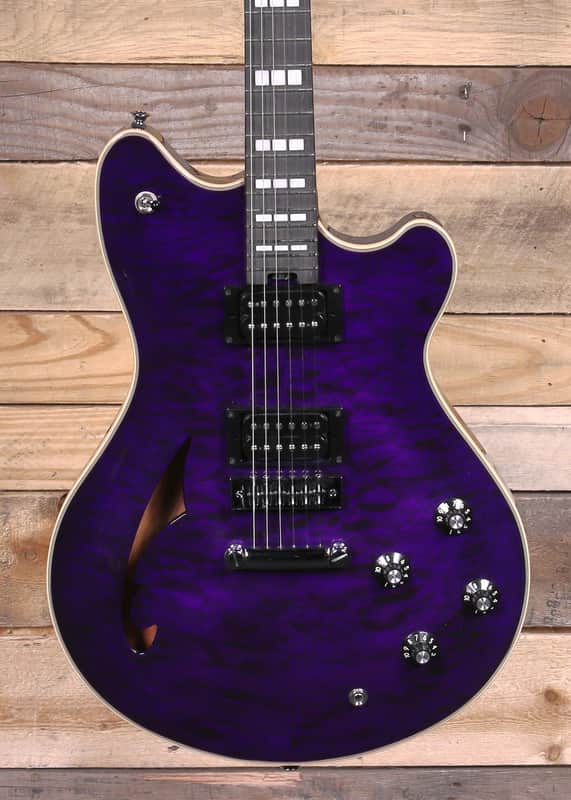 EVH SA-126 Special Semi-Hollow Guitar Transparent Purple w/ Case image 1