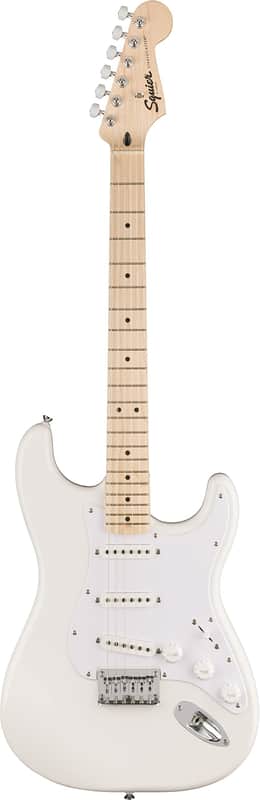 Squire Sonic Stratocaster HT Electric Guitar, Arctic White, Maple Fingerboard, White Pickguard image 1