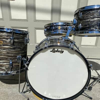 Holy Grail! Ringo Starr Ludwig Black Oyster Pearl 3 Piece Downbeat Drum Set image 8