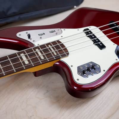 Fender JAB-EQ Left Handed Jaguar Bass CIJ 2008 Old Candy Apple Red w/ Bag image 4