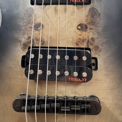 10S GF Modern 7 String Quilted Maple Single Cut Electric Guitar - Black Burst image 4