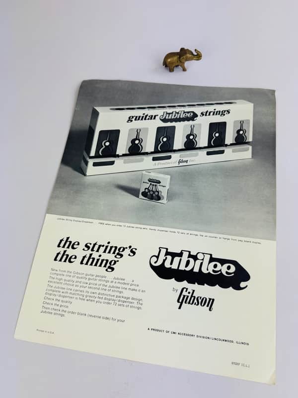 Gibson “Jubilee” Guitar Strings Dealer Flyer – c. 1970 image 1