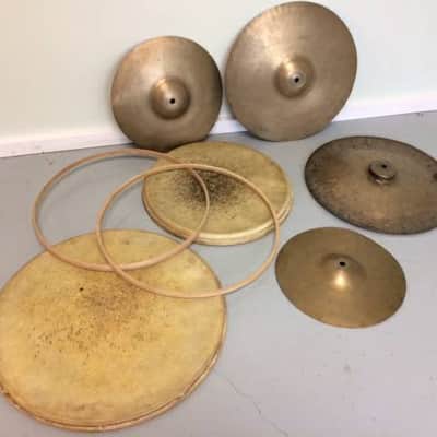 Ludwig & Ludwig Drum Set circa 1940 White Marine Pearl w/ Zildjian Zilco Cymbals image 19