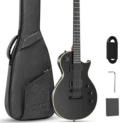 39" LP Electric Guitar Kit: Full Size Solid Body Electric Guitars for Beginners with Humbucker Pickups, Poplar Body, Mahogany Neck,22 Frets,6 String Guitar with Gig Bag,Cable image 1