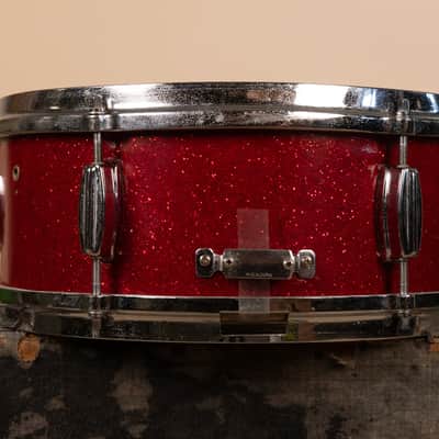 Vintage Zim-Gar 5x14 Red Sparkle Snare Drum image 6