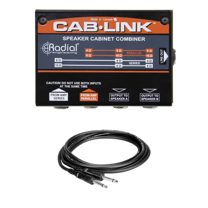 Radial Engineering Cab-Link Speaker Cabinet Merger bundle with Hosa 10' TS Cable image 1