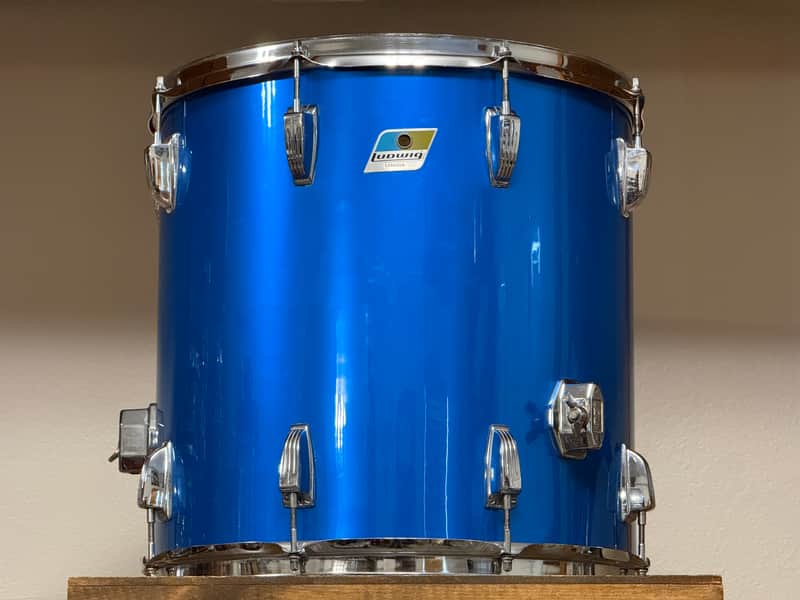 1970's Ludwig 16" Blue Silk 16x16 Floor Tom 3-Ply image 1