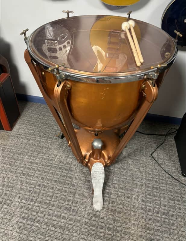 Pair of Copper Ludwig Timpani Kettle Drums 1972 image 1
