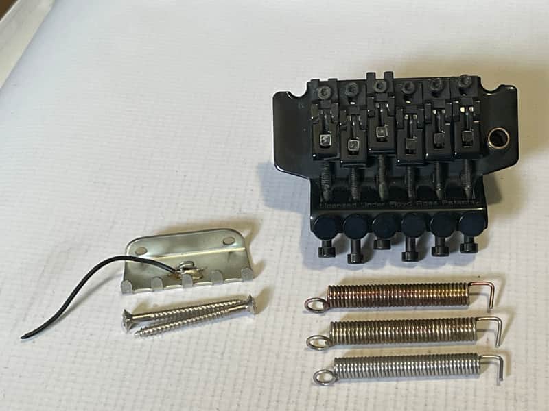 2000's Black Electric Guitar Licensed Floyd Rose Double Locking Tremolo Bridge image 1