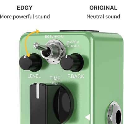 Wave Delay Pedal for Electric Guitar, Digital & Analog Warm Delay 2 Modes Guitar Effect Pedal for Pedalboards True Bypass image 5