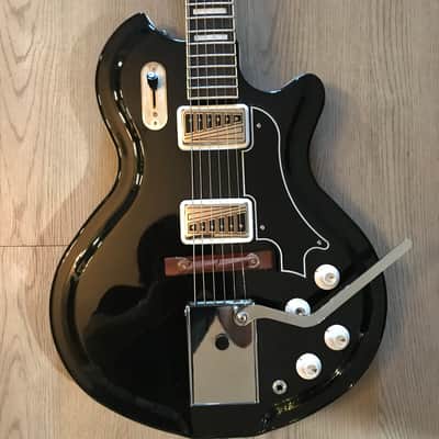 Supro 1582VJB Coronado II Vibrato Dual Pickup Americana Series Reissue Electric Guitar 2010s - Jet Black image 2