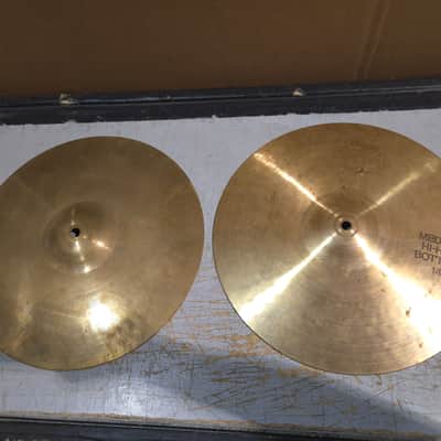 Paiste 14" 404 "Brown Label" Medium Hi-Hat Cymbals (Pair) 1980 - 1985 - Traditional image 1