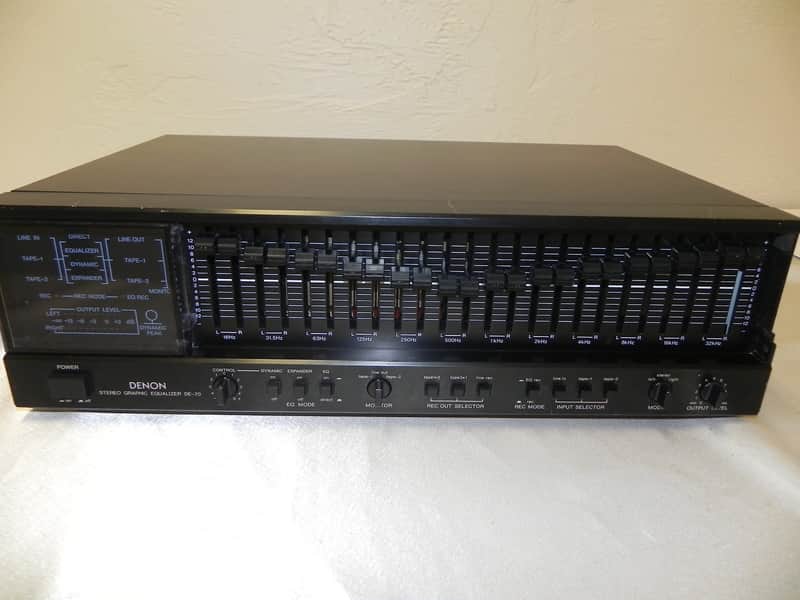 Denon DE-70 Dual 12 Band Stereo Graphic Equalizer MIJ 1980's Black image 1