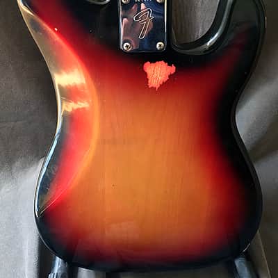 Left-handed Fender Precision bass, c1975 Tobacco Burst, converted to PJ image 8