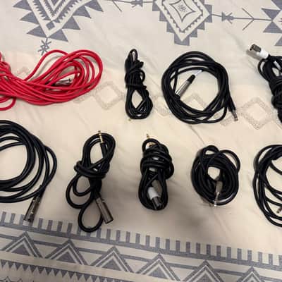 Lot of 9 XLR Male to Balanced 1/4 Cables Stereo 9 Cable Bundle image 1