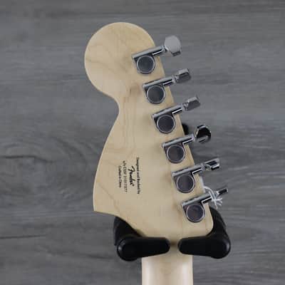Squier FSR Affinity Series Stratocaster Laurel Fretboard White Pickgaurd Surf Green image 8