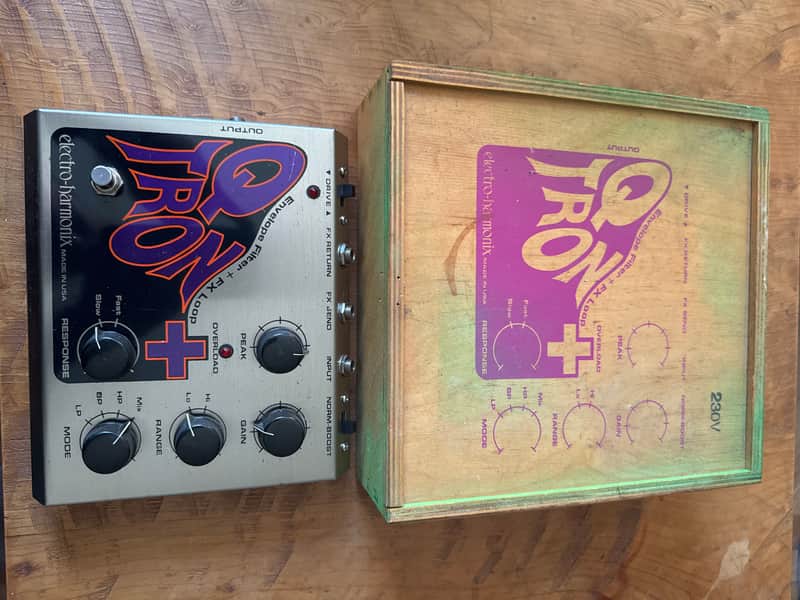 Wooden box Electro-Harmonix Q-Tron Plus Envelope Filter 2000s - Silver / Purple / Black image 1