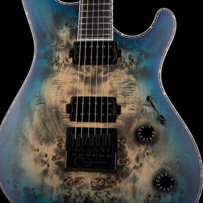 Mayones Regius 4Ever 6 String 3A Grade Eye Poplar Top Jeans Black Three Tone Blue Burst Satine Finish image 8