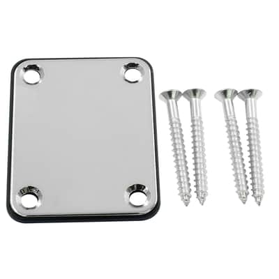 Electric Guitar Neck Plate, Sliver Bass Neck Plate Guitar Neck Joint Connecting Strengthen Plate with Screws(64 ×51 mm) image 1