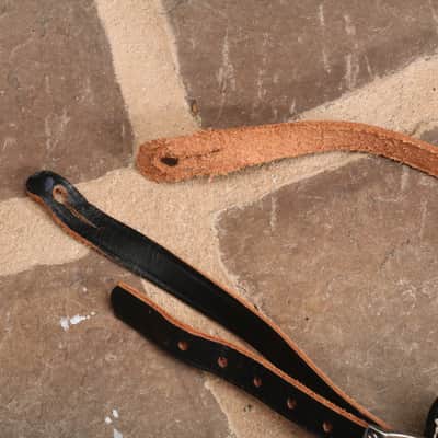Old Fender Leather Strap with Flower Buckle image 3