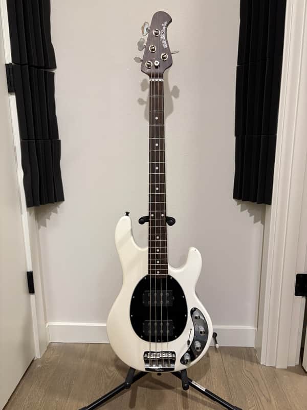 Ernie Ball Music Man Stingray 4 HH 2014 Limited Edition All Rosewood Neck and Fretboard - White image 1