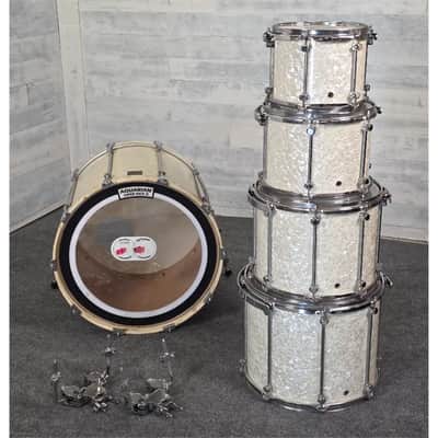 Used GMS 5pc Drum Set White Marine Pearl - Fair image 3