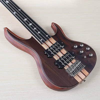 Wenge Wood Top Fretless 5 String Bass. Sapele Body, Maple Neck Through image 2