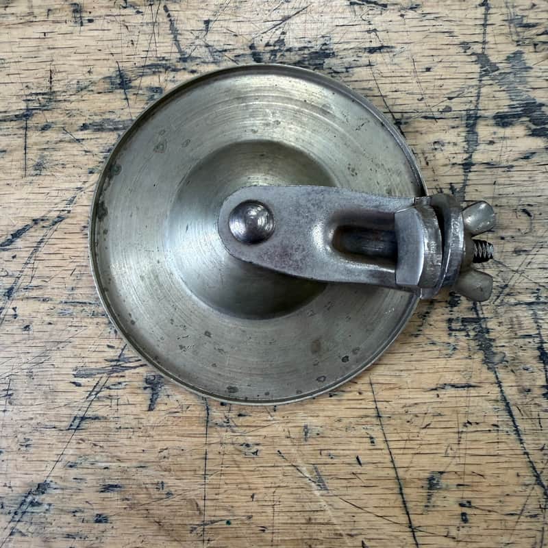 VIntage Leedy Greeko 3 7/8" Egyptian Chime Cymbal with Leedy Chrome Plated Bulldog Holder Traps Era 1920s -30s #3 image 1