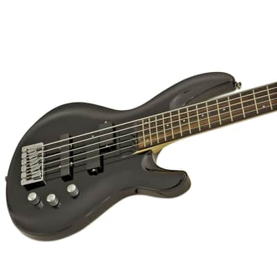 Aria IGB-STD/5-MBK IGB Series Carved Top Basswood Body Maple Neck 5-String Electric Bass Guitar image 2