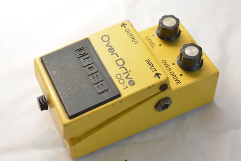 Boss OD-1 Over Drive (Black Label) 1981 - 1985 - Yellow Vintage Guitar Effects Pedal JRC4558D Made in Japan image 1