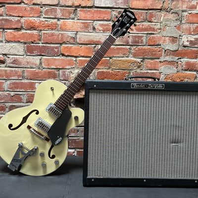 Gretsch G6118T-LIV Players Edition Anniversary with String-Thru Bigsby 2016 - 2020 - 2-Tone Lotus Ivory / Charcoal Metallic image 2