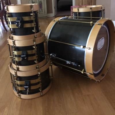 Bearing Edge Custom Drums Maple Charcoal  Grey Drum Set image 7