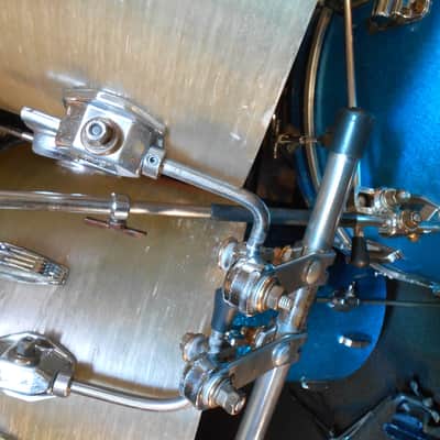 Ludwig, Blaemere Fiberglass, Custom 1969 Blue Sparkle, Beige image 12