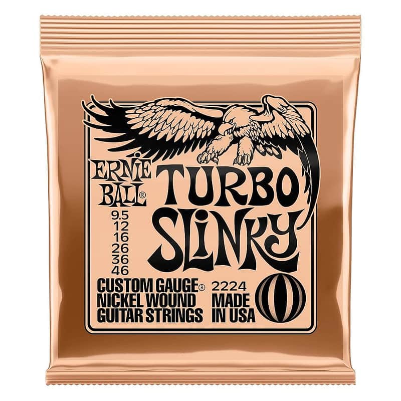 Ernie Ball P02224 Turbo Slinky Nickel Wound Electric Guitar Strings (9.5-46) image 1