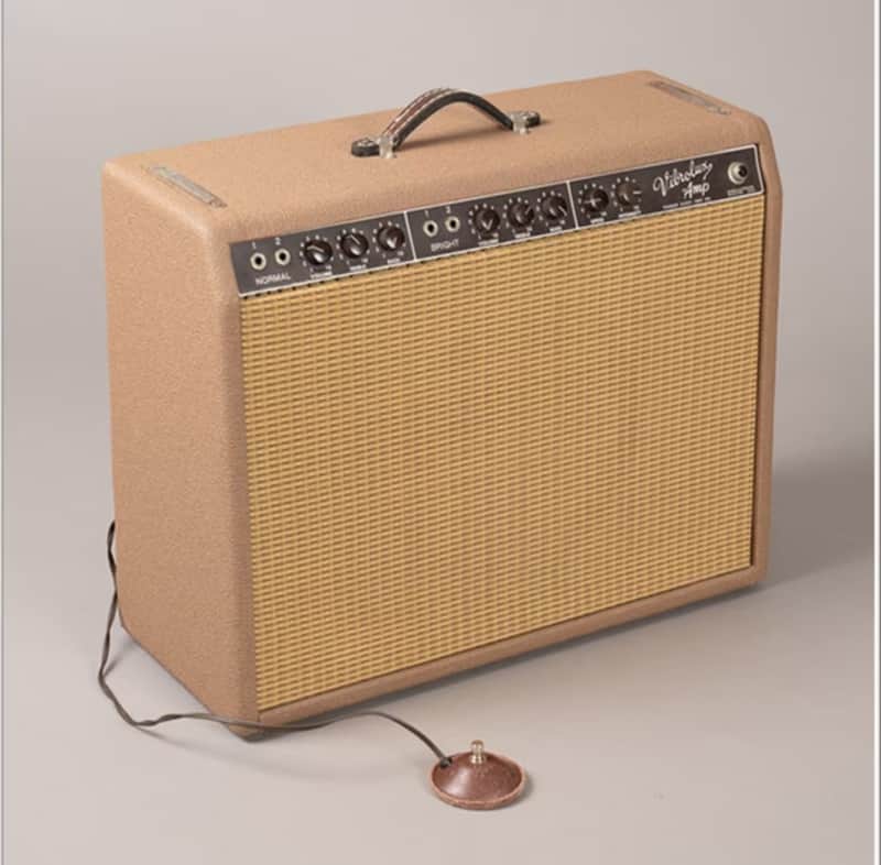 Fender 1963  Vibrolux Amp brownface 12" Celestion Gold FS & Cover 1963 - brown image 1