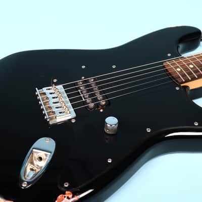 2002 Squier Tom Delonge Stratocaster Electric Guitar Black image 11