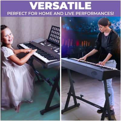 Liquid Stands Z Style Adjustable Piano Keyboard Stand - Fits 54-88 Key Electric Pianos (Black) image 6