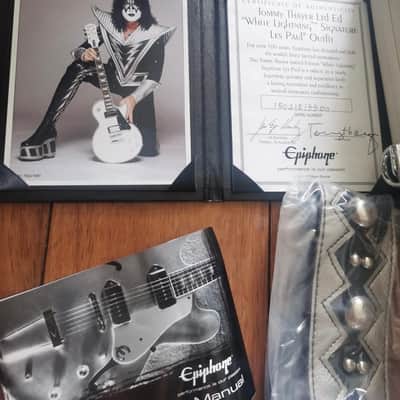 Epiphone Tommy Thayer Signature DEMO VIDEO "White Lightning" (US Customers Tax included in shipping cost) Les Paul Standard 2015 - 2019 - Metallic White image 10