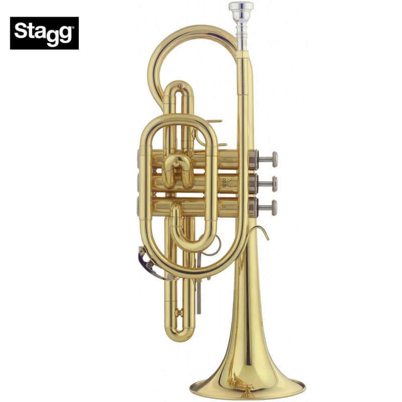 Stagg WS-CR215 Bb Cornet w/Soft Case & Mouthpiece Silver Plated image 1