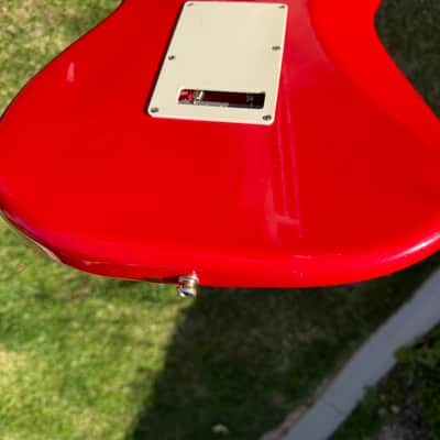Vintage 1987 E series Fender Squier MIJ Standard Stratocaster with System I Tremolo in Red image 5