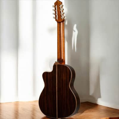 Ortega RCE158RW-8 Performer Series 8-String Classical Guitar â€“ Nylon Strings, Solid European Spruce, gloss finish Indonesian Rosewood, gloss finish, Cutaway, w/ Pickup image 6