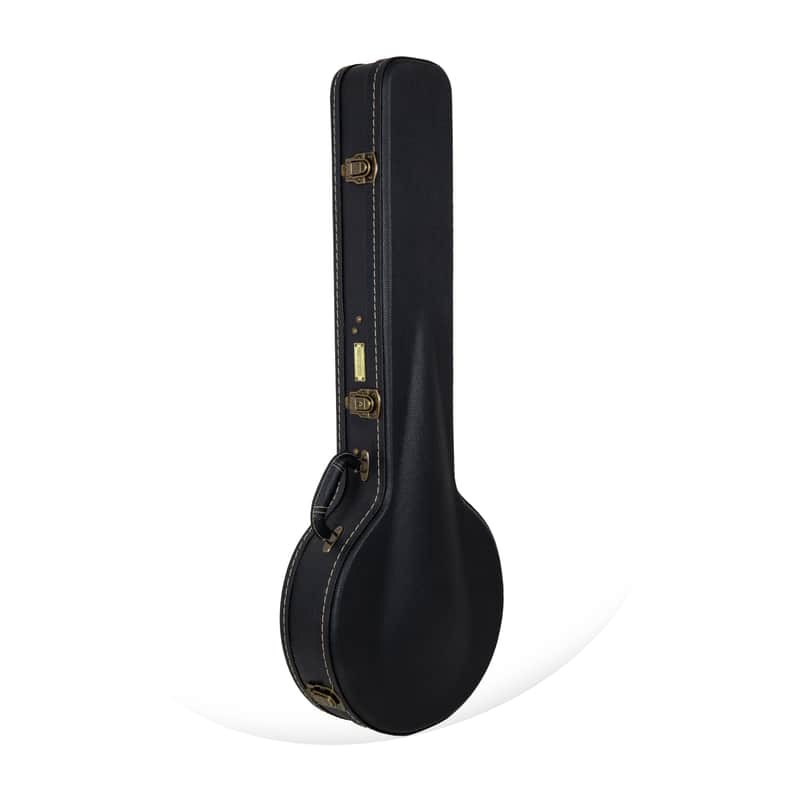 Crossrock Wooden Case fits 11" Openback styles of Banjos -Vintage Hardware, Sponge Lining, Metal Feet, Storage Space-Black (CRW520OBJ11BK) image 1
