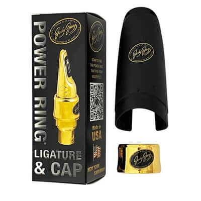 Jody Jazz AS1 Power Ring Gold Saxophone & Clarinet Ligature - With Cap image 2