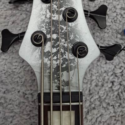 Mint Ibanez BTB25TH5SLM 5-String Electric Bass Guitar Silver Blizzard Matte Finish image 5