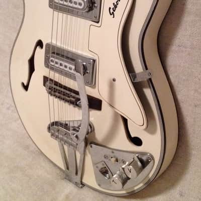 1960's Sekova White Hollowbody Electric Guitar Japan MIJ image 22