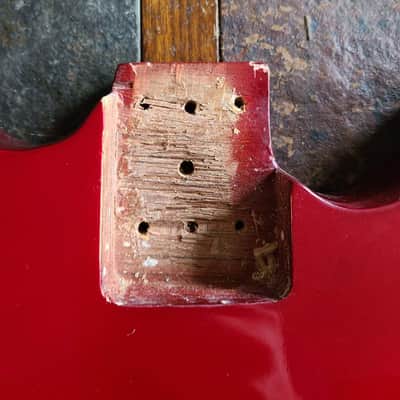 Hondo H-80-CH short-scale bass body vintage 1970s - Red image 6