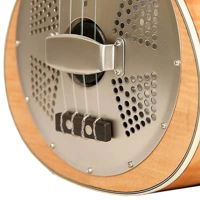 Gold Tone Curly Maple Resonator Concert-Scale Ukulele Left-Handed ResoMaple/Concert/L w/ Bag image 3