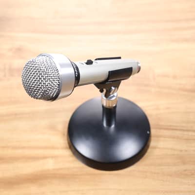 Vintage Foster MDF-618BC Dynamic Cardioid Microphone w/ Stand - 1970s - Silver image 2
