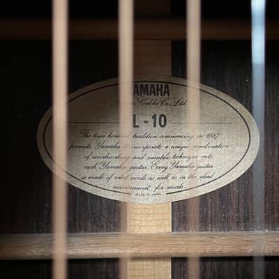Circa 1980 Yamaha L-10 acoustic guitar, with HSC, made in Japan/MIJ image 13